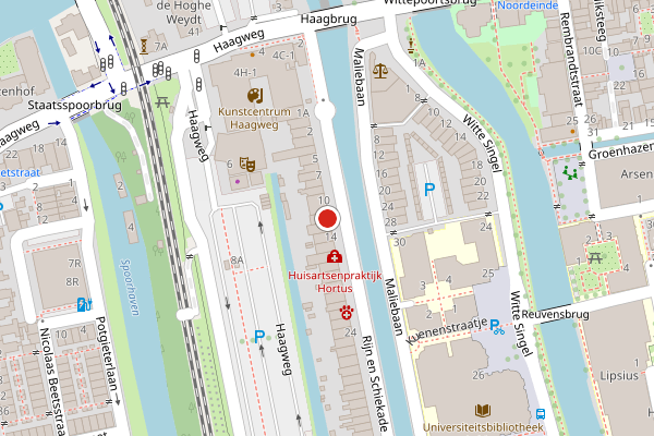 Brandweer-melding op Rijn en Schiekade, Leiden op 28 juni, kaart-overzicht