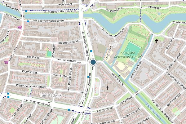 Politie-melding op Lorentzkade, Leiden op 27 juni, kaart-overzicht