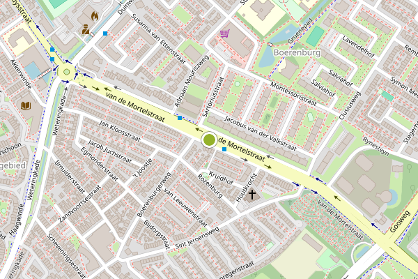 Ambulance-melding op van de Mortelstraat, Noordwijk op 27 juni, kaart-overzicht