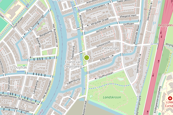 Ambulance-melding op Rhijnhofweg, Oegstgeest op 28 juni, kaart-overzicht