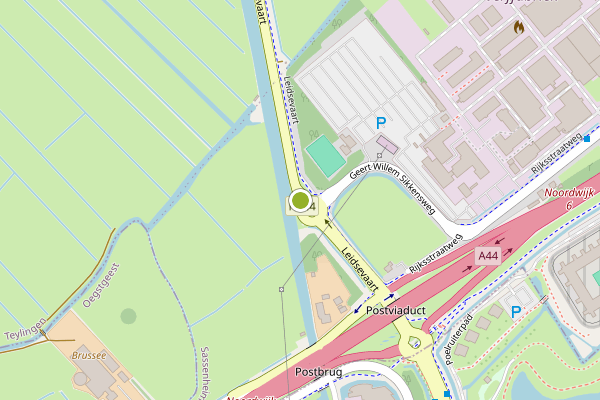 Ambulance-melding op N444 Leidsevaart, Sassenheim op 28 juni, kaart-overzicht