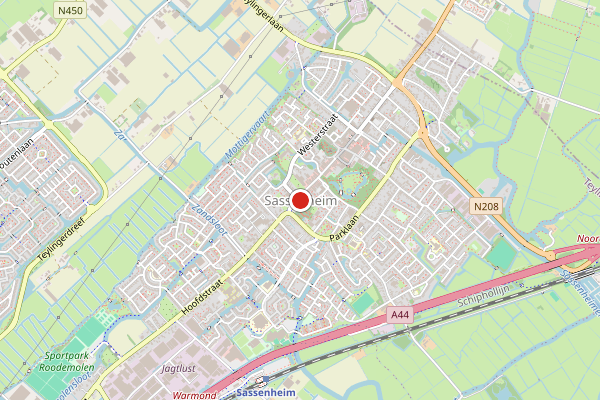 Brandweer-melding op Sassenheim op 29 juni, kaart-overzicht