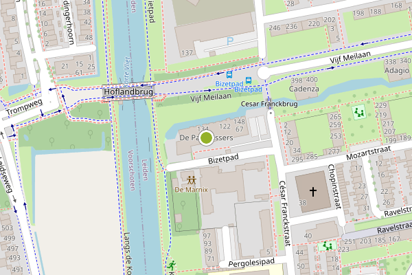Ambulance-melding op Bizetpad, Leiden op 29 juni, kaart-overzicht