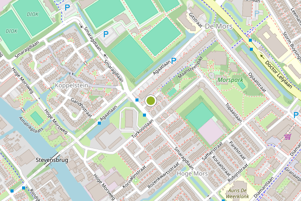 Ambulance-melding op Maansteenpad, Leiden op 29 juni, kaart-overzicht