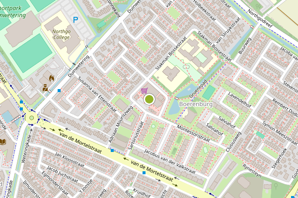 Ambulance-melding op Rederijkersplein, Noordwijk op 29 juni, kaart-overzicht