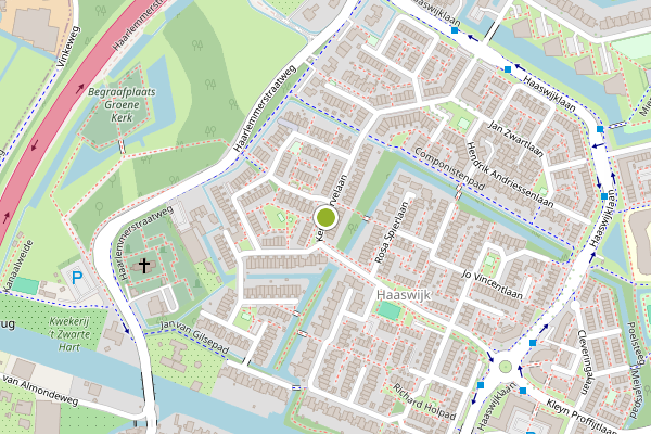 Ambulance-melding op Kerckwervelaan, Oegstgeest op 29 juni, kaart-overzicht