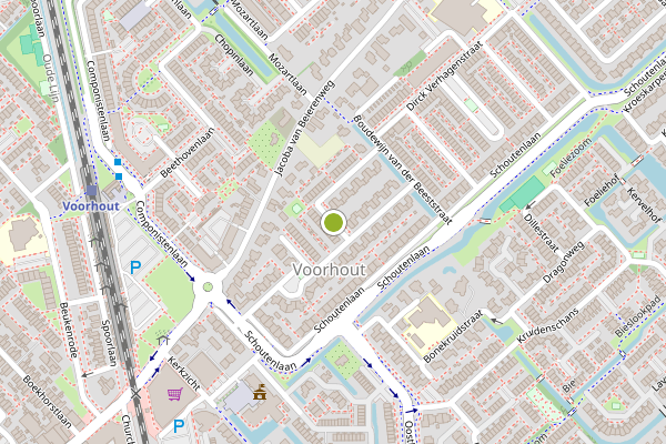 Ambulance-melding op Pieter Woutersstraat, Voorhout op 29 juni, kaart-overzicht