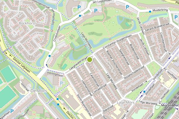 Ambulance-melding op Leeghwaterstraat, Leiden op 29 juni, kaart-overzicht
