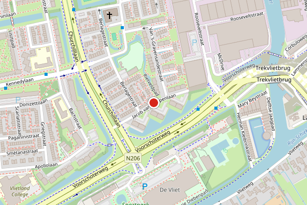 Brandweer-melding op Jacob van Campenlaan, Leiden op 29 juni, kaart-overzicht