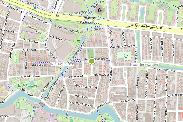 Ambulance-melding op Van Limburg Stirumstraat, Leiden op 30 juni, kaart-overzicht