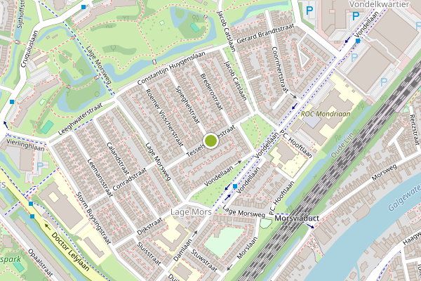 Ambulance-melding op Tesselschadestraat, Leiden op 29 juni, kaart-overzicht