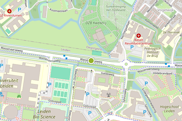 Ambulance-melding op Wassenaarseweg, Leiden op 30 juni, kaart-overzicht