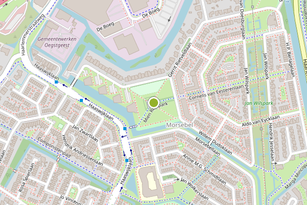 Ambulance-melding op Mien Ruyspark, Oegstgeest op 30 juni, kaart-overzicht