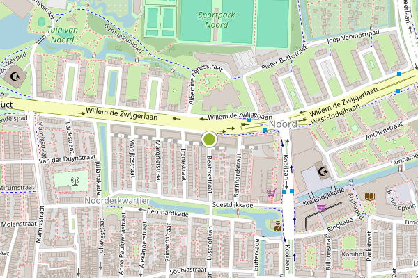 Ambulance-melding op Beatrixstraat, Leiden op 30 juni, kaart-overzicht