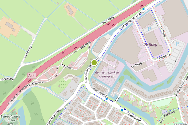 Ambulance-melding op Haarlemmerstraatweg, Oegstgeest op 1 juli, kaart-overzicht