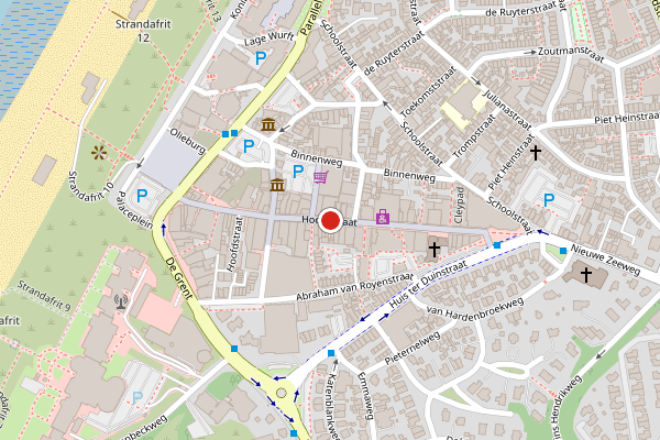 Brandweer-melding op Hoofdstraat, Noordwijk op 1 juli, kaart-overzicht