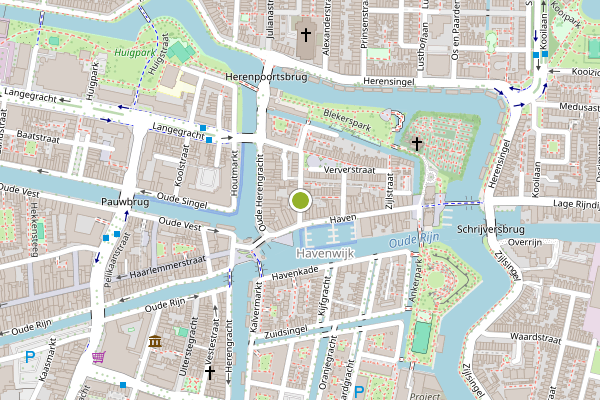 Ambulance-melding op Dwars Havenstraat, Leiden op 2 juli, kaart-overzicht