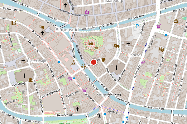 Brandweer-melding op Burgsteeg, Leiden op 2 juli, kaart-overzicht