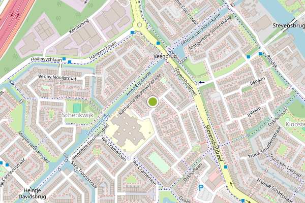 Ambulance-melding op Aagje Dekenstraat, Leiden op 1 juli, kaart-overzicht