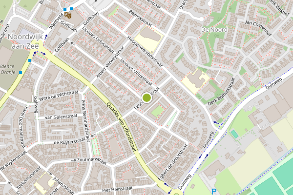 Ambulance-melding op Leon Senfstraat, Noordwijk op 1 juli, kaart-overzicht