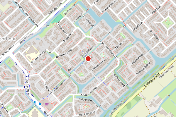 Brandweer-melding op Marjoleinzoom, Voorhout op 2 juli, kaart-overzicht