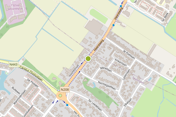 Ambulance-melding op Hoofdstraat, Sassenheim op 2 juli, kaart-overzicht