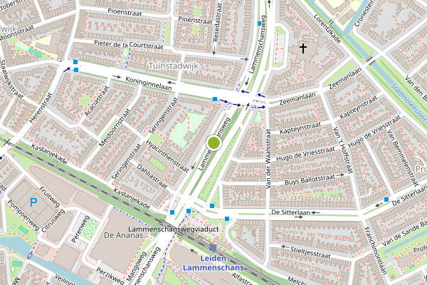 Ambulance-melding op Lammenschansweg, Leiden op 2 juli, kaart-overzicht