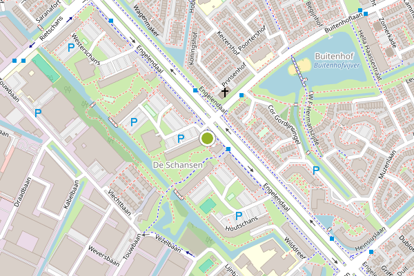 Ambulance-melding op Oosterschans, Leiderdorp op 2 juli, kaart-overzicht