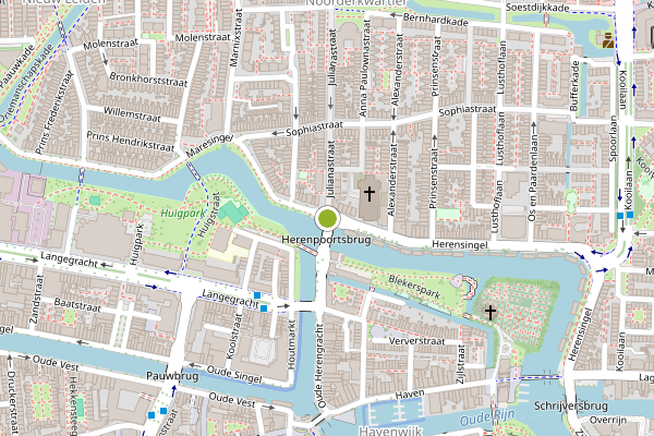 Ambulance-melding op Maresingel, Leiden op 2 juli, kaart-overzicht
