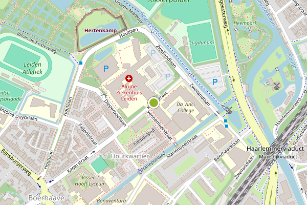 Ambulance-melding op Kagerstraat, Leiden op 3 juli, kaart-overzicht