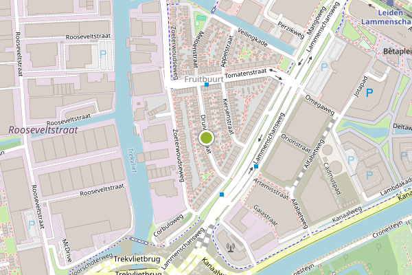 Ambulance-melding op Druivenstraat, Leiden op 3 juli, kaart-overzicht