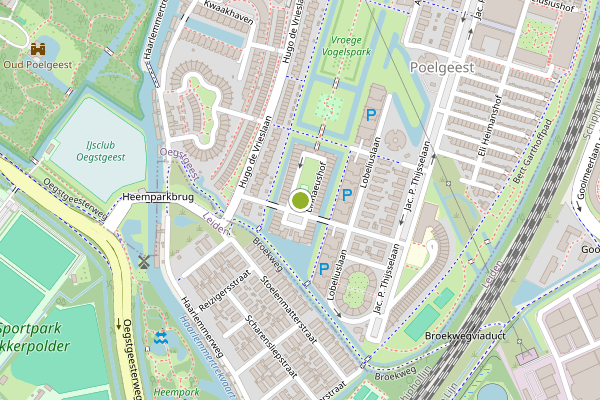 Ambulance-melding op Linnaeushof, Oegstgeest op 3 juli, kaart-overzicht