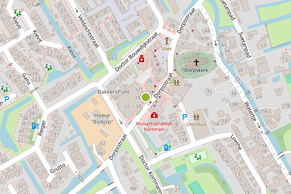 Ambulance-melding op Dorpsstraat, Zoeterwoude op 3 juli, kaart-overzicht