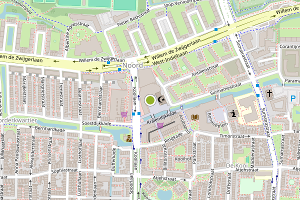 Ambulance-melding op Kooiplein, Leiden op 3 juli, kaart-overzicht