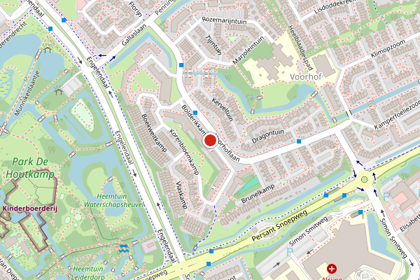 Brandweer-melding op Bolderikkamp, Leiderdorp op 3 juli, kaart-overzicht