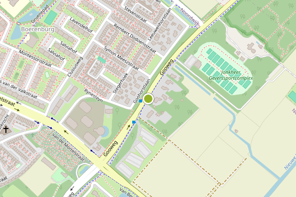 Ambulance-melding op Gooweg, Noordwijk op 3 juli, kaart-overzicht