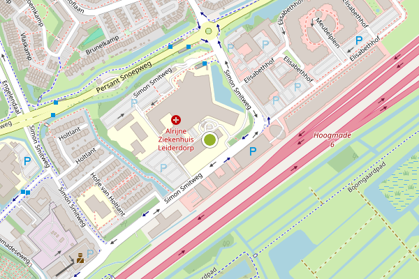 Ambulance-melding op Simon Smitweg, Leiderdorp op 4 juli, kaart-overzicht