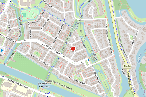 Brandweer-melding op Louis Couperuslaan, Oegstgeest op 4 juli, kaart-overzicht