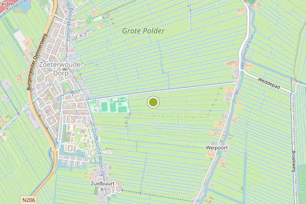Ambulance-melding op Swetterhage Zwartbontweide, Zoeterwoude op 4 juli, kaart-overzicht