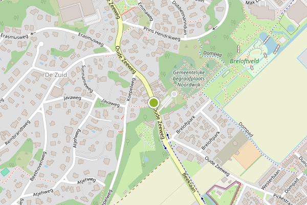 Ambulance-melding op Oude Zeeweg, Noordwijk op 4 juli, kaart-overzicht
