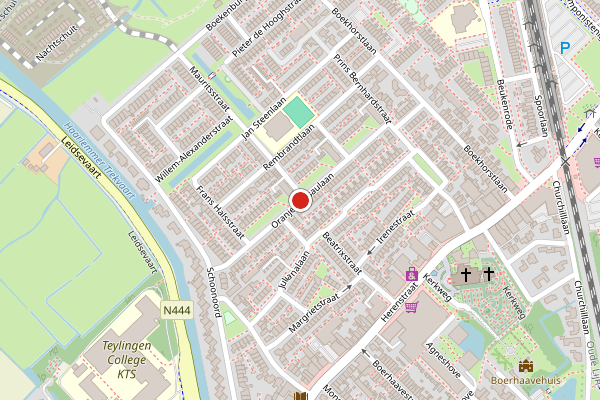 Brandweer-melding op Oranje Nassaulaan, Voorhout op 5 juli, kaart-overzicht