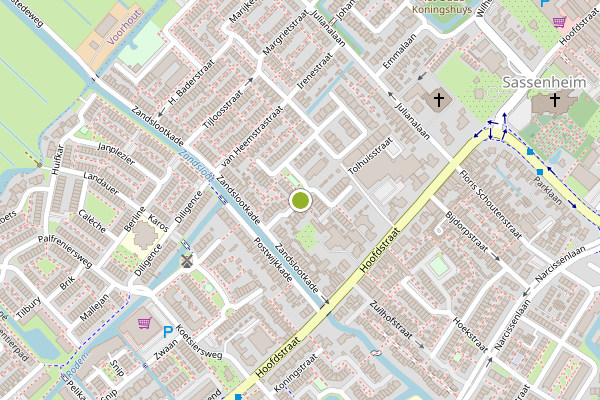 Ambulance-melding op Prins Clausstraat, Sassenheim op 4 juli, kaart-overzicht