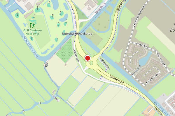 Brandweer-melding op Leidsevaart, Voorhout op 4 juli, kaart-overzicht
