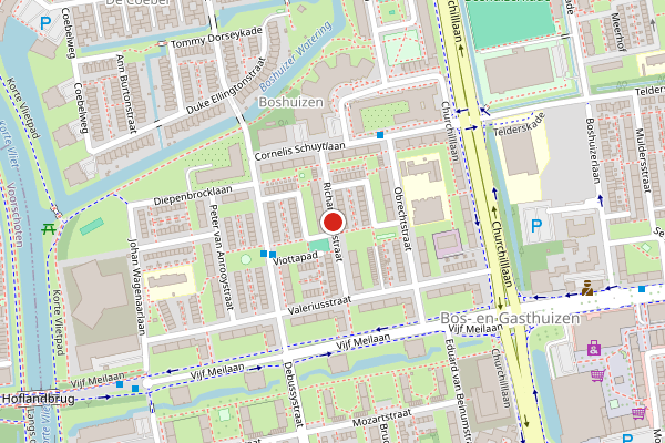 Brandweer-melding op Richard Holstraat, Leiden op 5 juli, kaart-overzicht