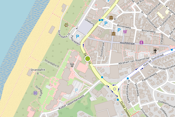 Ambulance-melding op De Grent, Noordwijk op 5 juli, kaart-overzicht