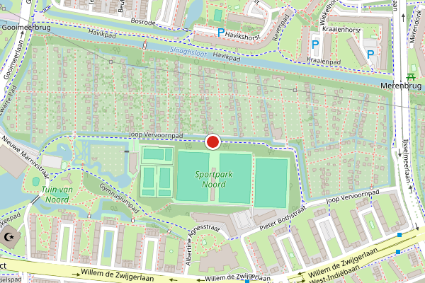 Brandweer-melding op Joop Vervoornpad, Leiden op 5 juli, kaart-overzicht