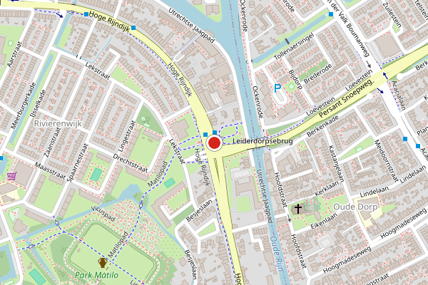 Brandweer-melding op Hoge Rijndijk, Leiden op 5 juli, kaart-overzicht