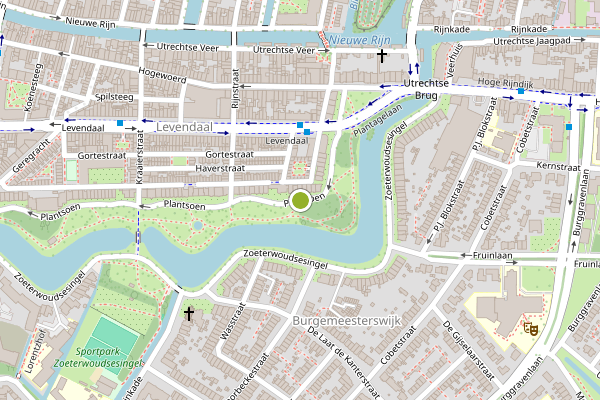 Ambulance-melding op Plantsoen, Leiden op 5 juli, kaart-overzicht