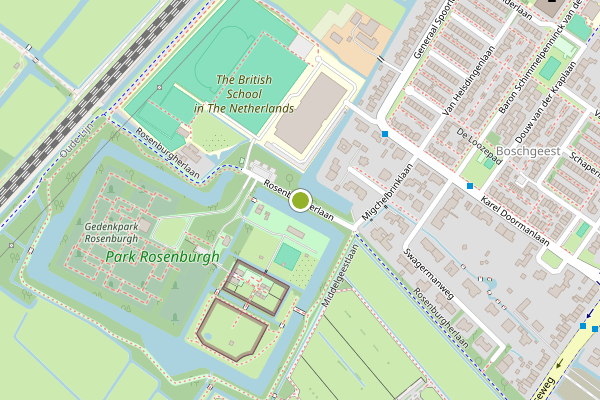 Ambulance-melding op Rosenburgherlaan, Voorschoten op 6 juli, kaart-overzicht