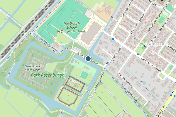 Politie-melding op Rosenburgherlaan, Voorschoten op 6 juli, kaart-overzicht